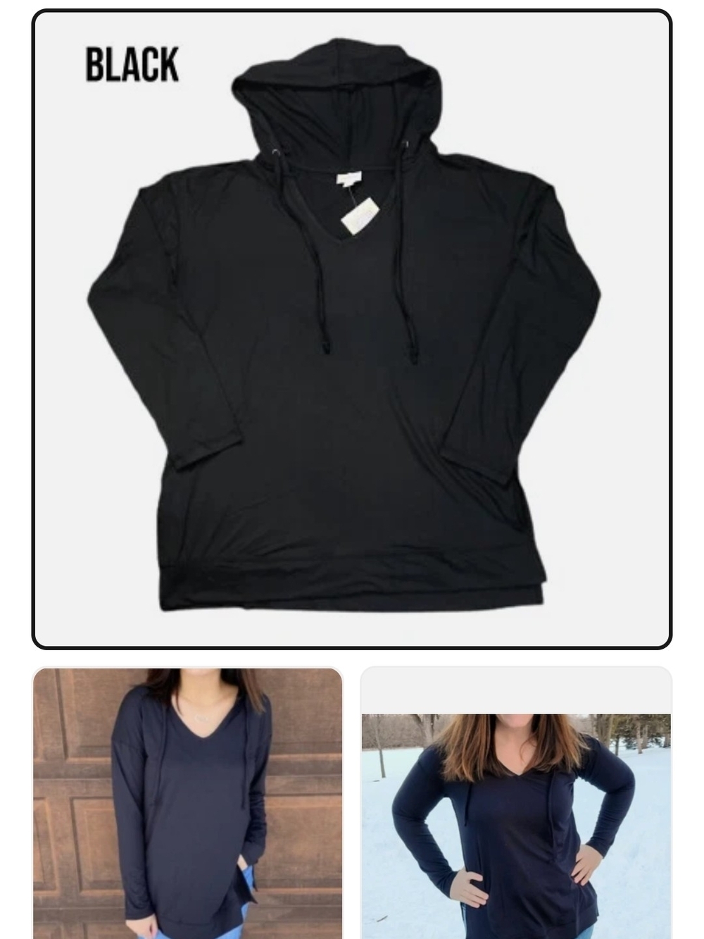 LuLaRoe  Hooded "Eliza" Long-Sleeve Women's Top- Lg